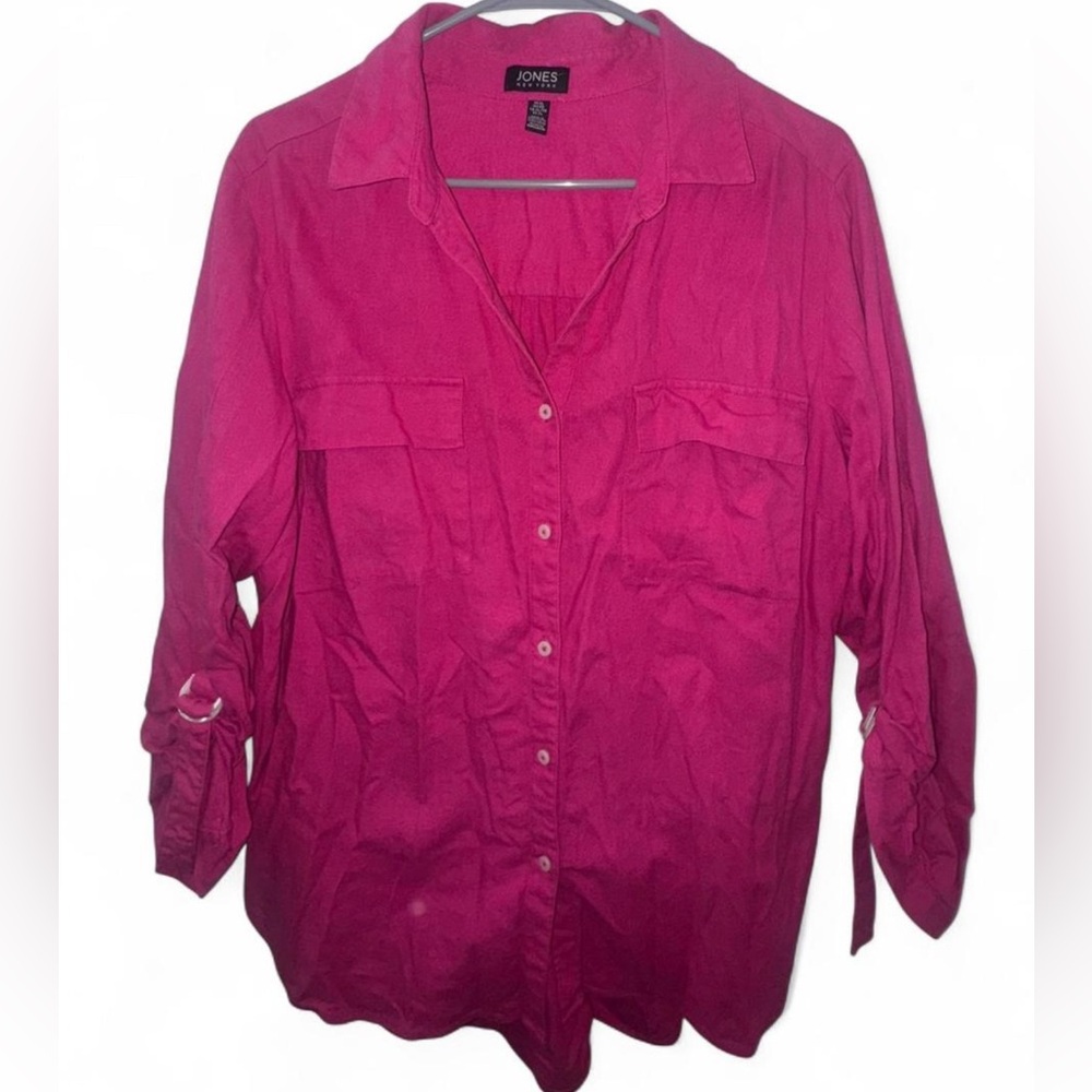 Jones New York Fuchsia Button Down Shirt
